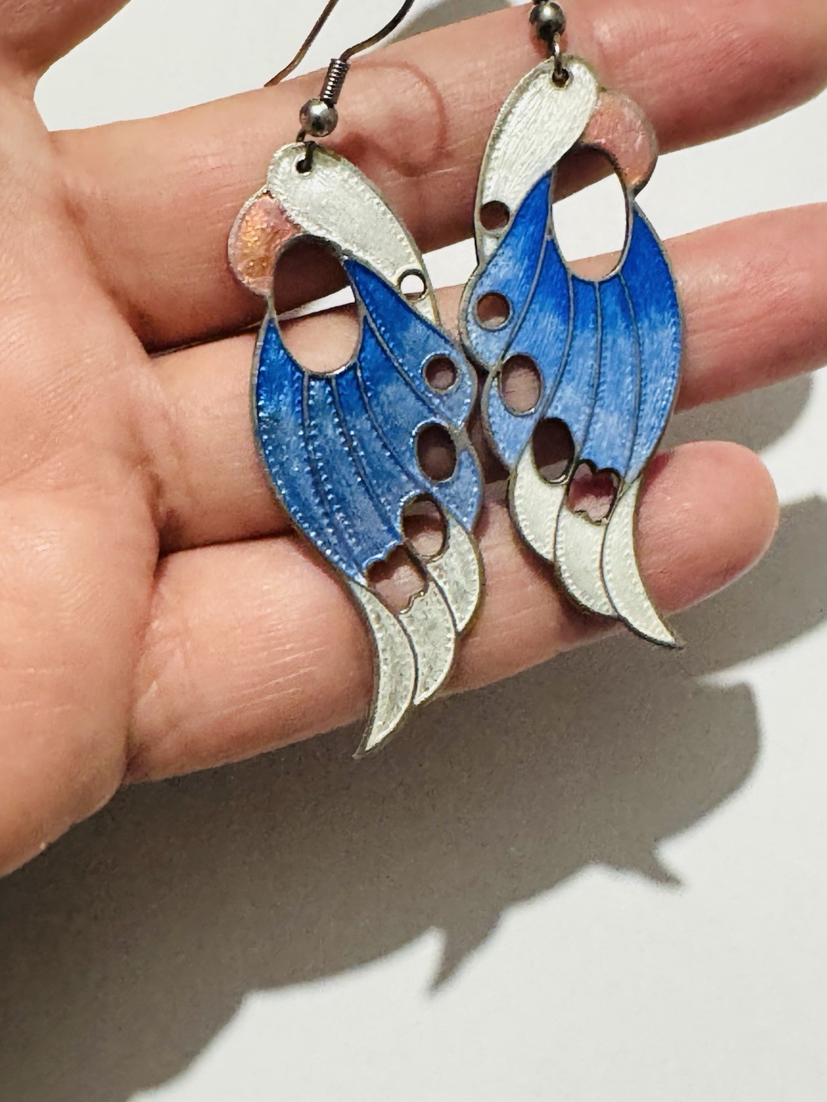 Handmade Cute Bird Dangle Earrings Dainty Sparrow Animal Charm Drop Gift