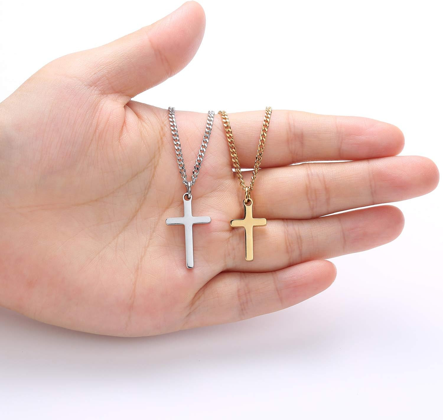 Cross Necklace for 14K Gold Filled Stainless Steel Small Cross Pendant with Cuba