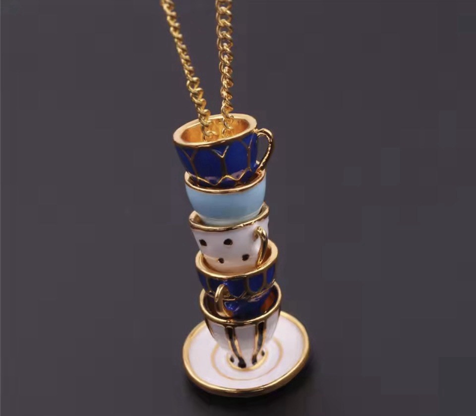 Teacup & Saucer Fashion Necklaces 3 Colors