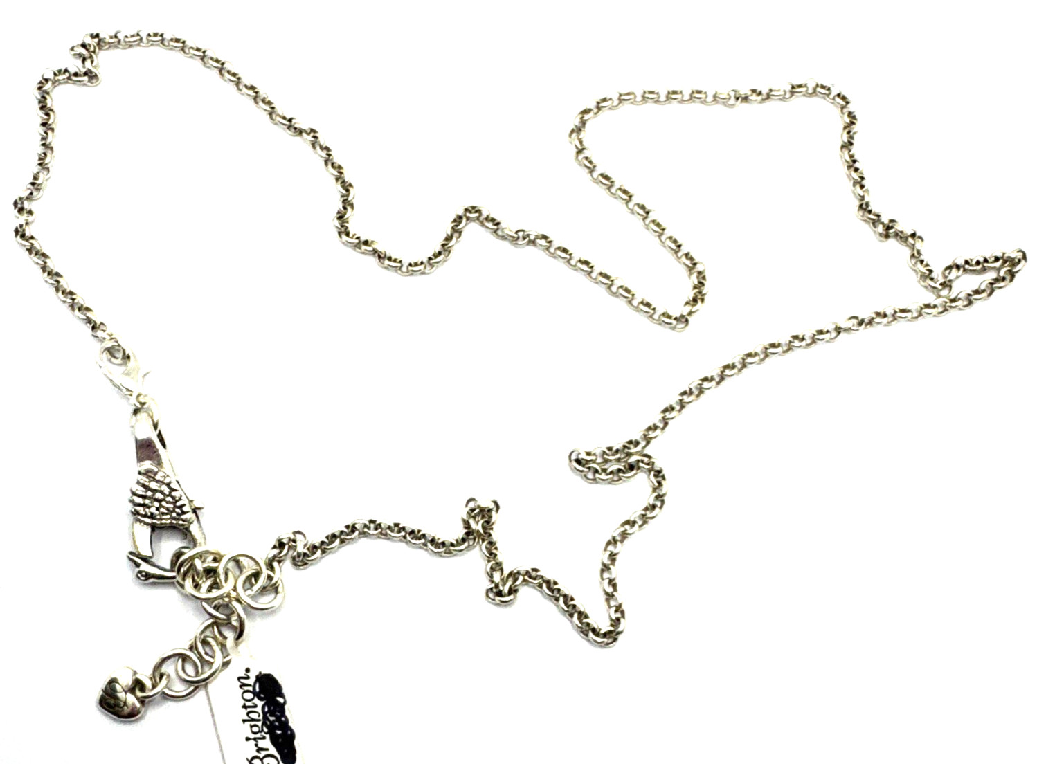 Brighton Rolo Chain Charms/Beads Necklace W/ Non-Brand Swan Clasp 27 In NWT