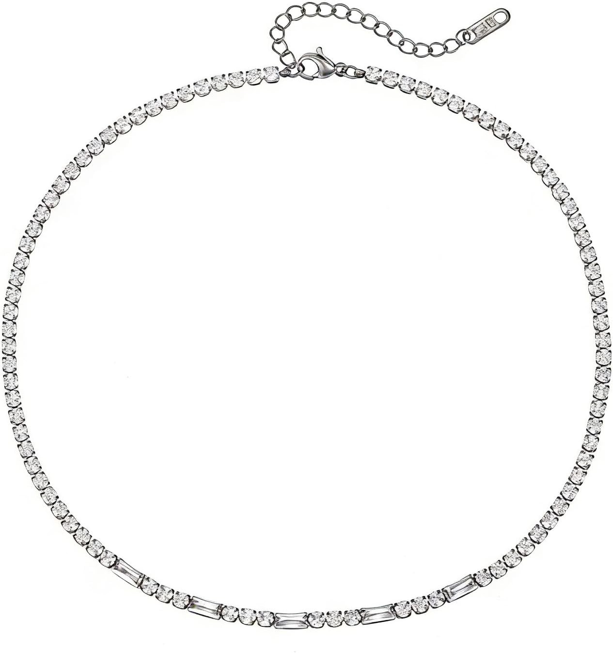 18K Gold Plated Tennis Necklace Women Multi Color CZ White Red Green Blue Cubic