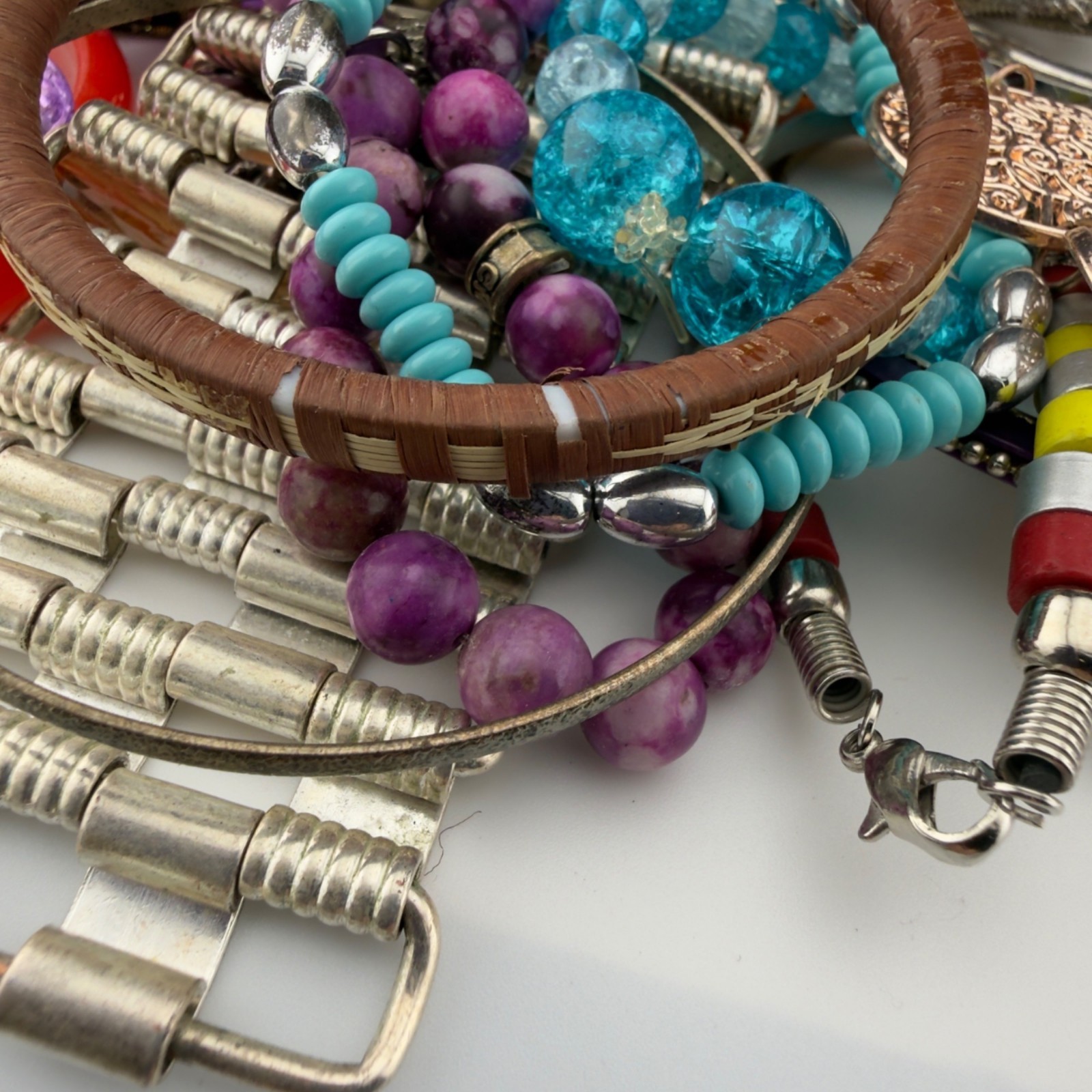 Mixed Bracelet Lot Wear Repair Repurpose Harvest Only Bangle Bead Wire Stretch