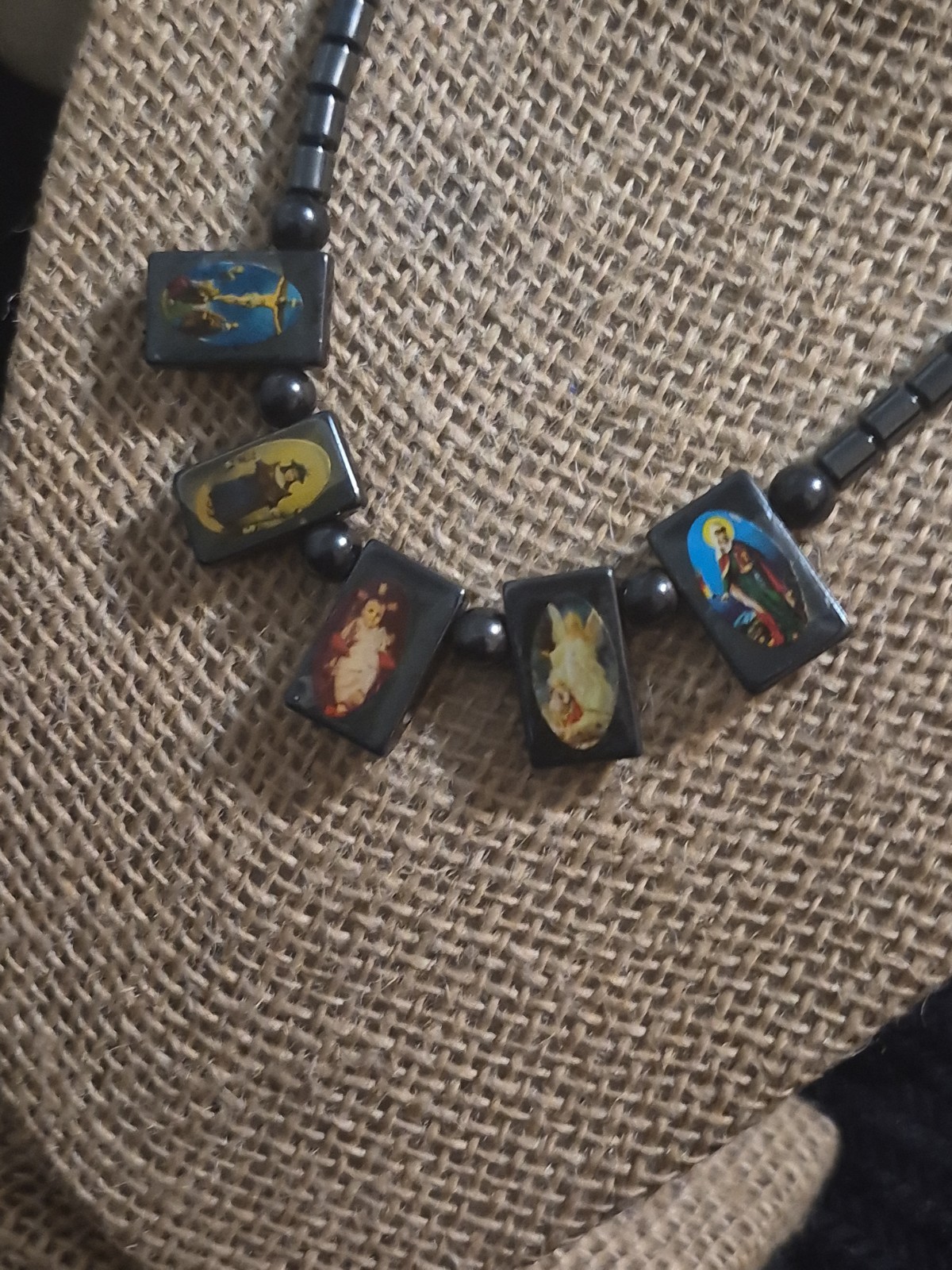 Hematite Angel Pendants Necklace