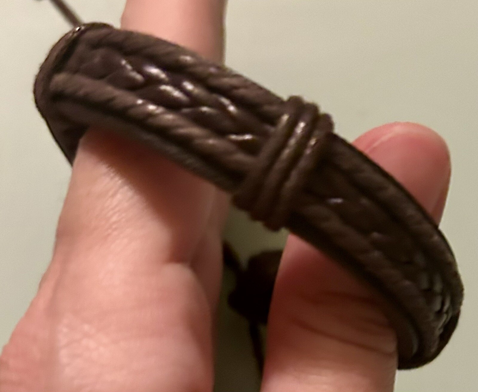 Stackable Brown Faux Leather Adjustable Bracelets Lot Of 9