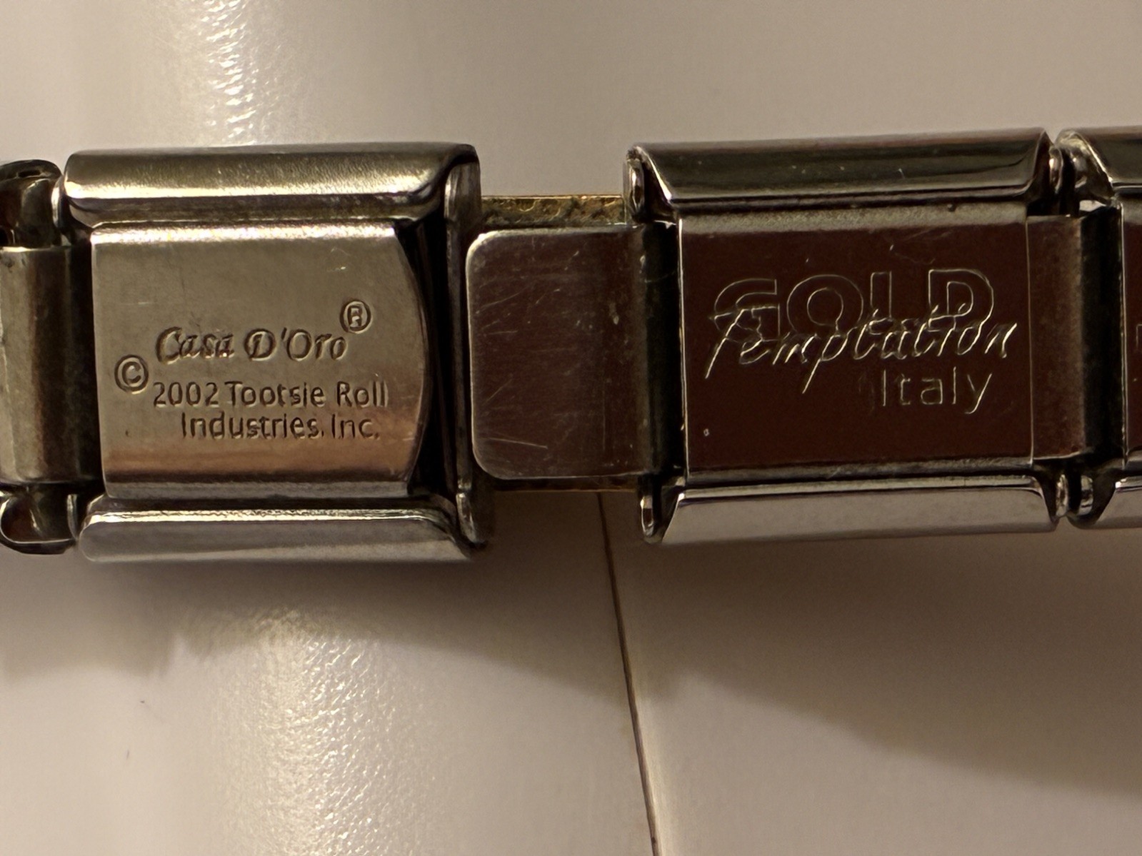 Italian Modular Charm Bracelet Lot Temptation Casa D’Oro Puzzle Collection Italy