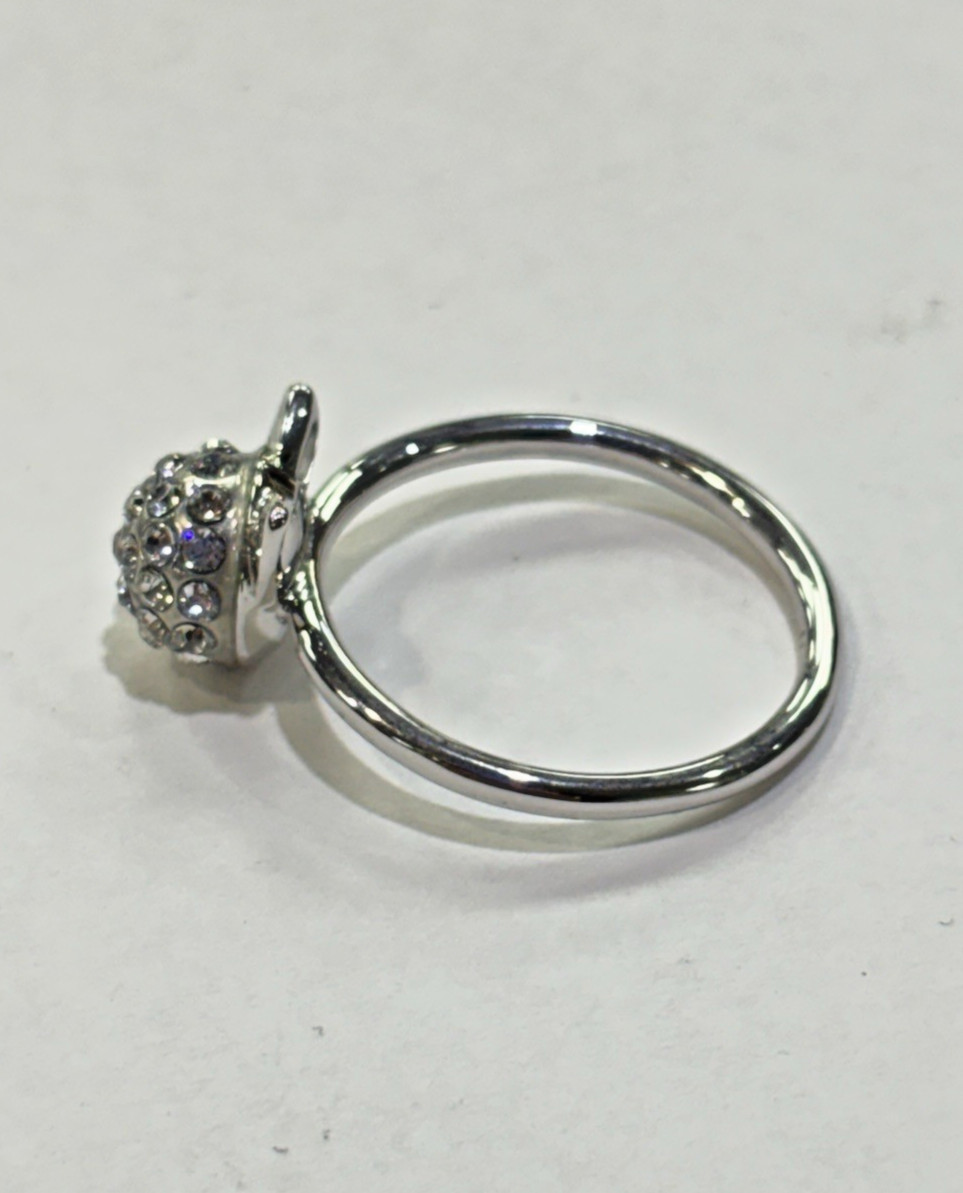 Karl Lagerfeld Swarovski Crystal Cat Head Ring size 7