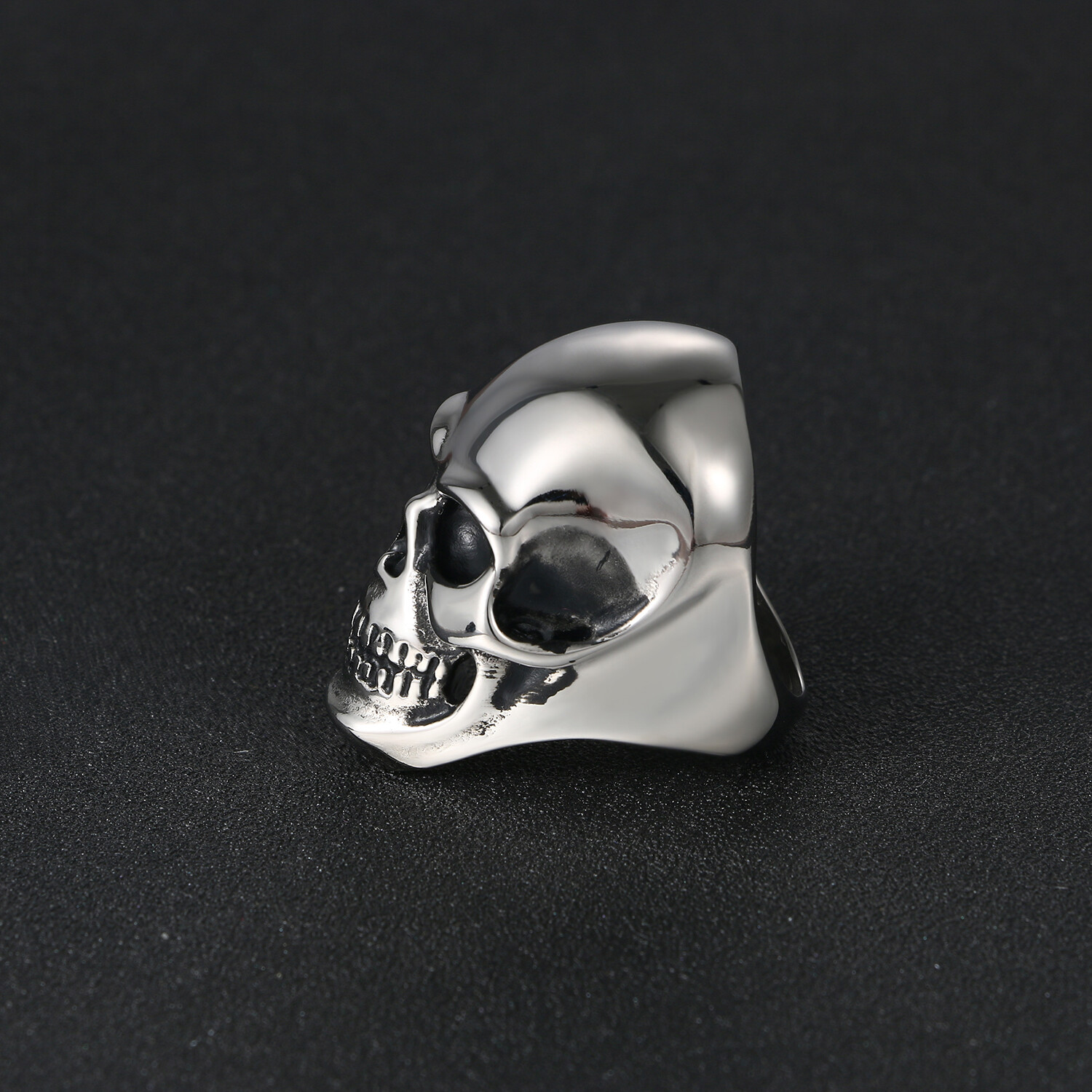 Flongo Stainless Steel Men Punk Gothic Heavy Skull Head Biker Ring Band Sz#7-14
