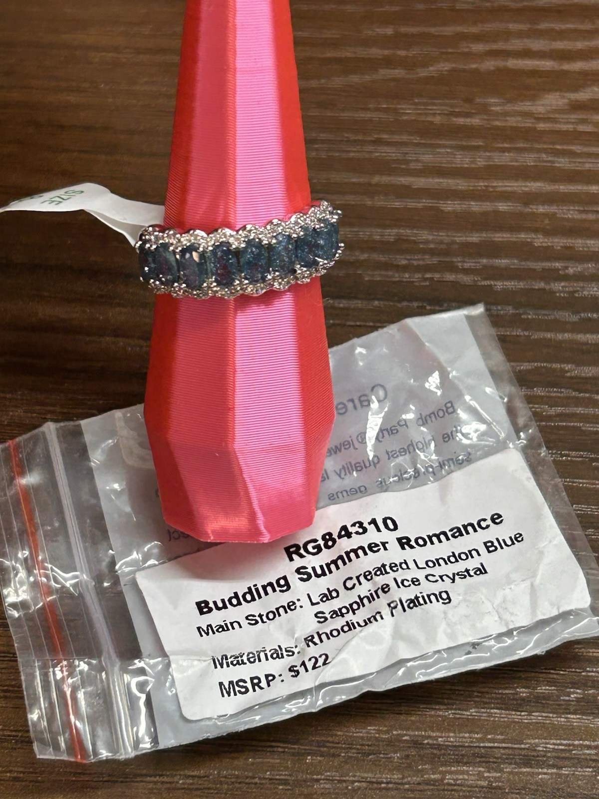 Bomb Party OG Ring Size 8 “bussing Summer Romance” RG84310 London Blue Rhodium
