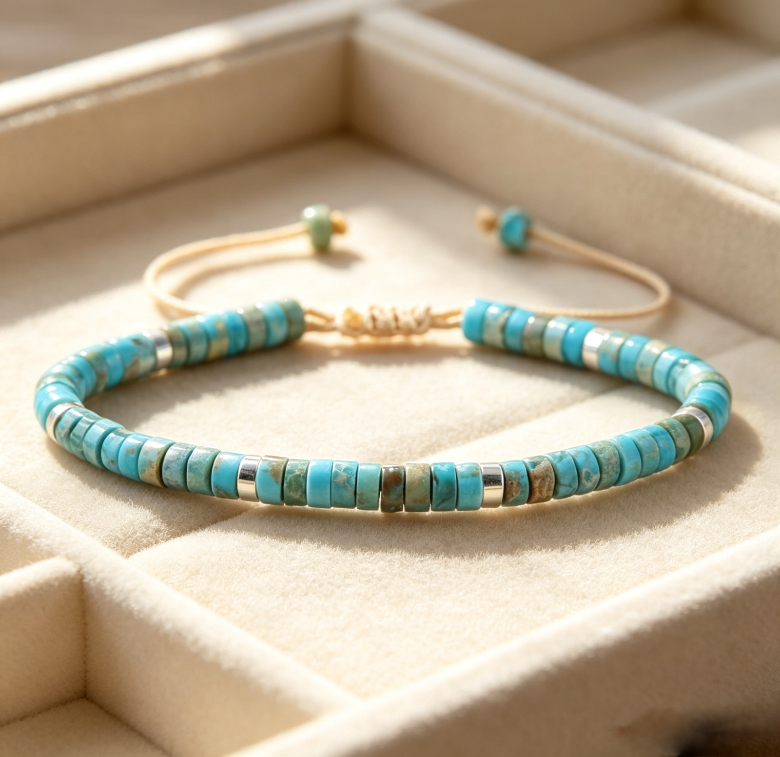 Blue Sea Sediment Jasper Stone Bracelet Healing Crystal Protection Jewelry Gift