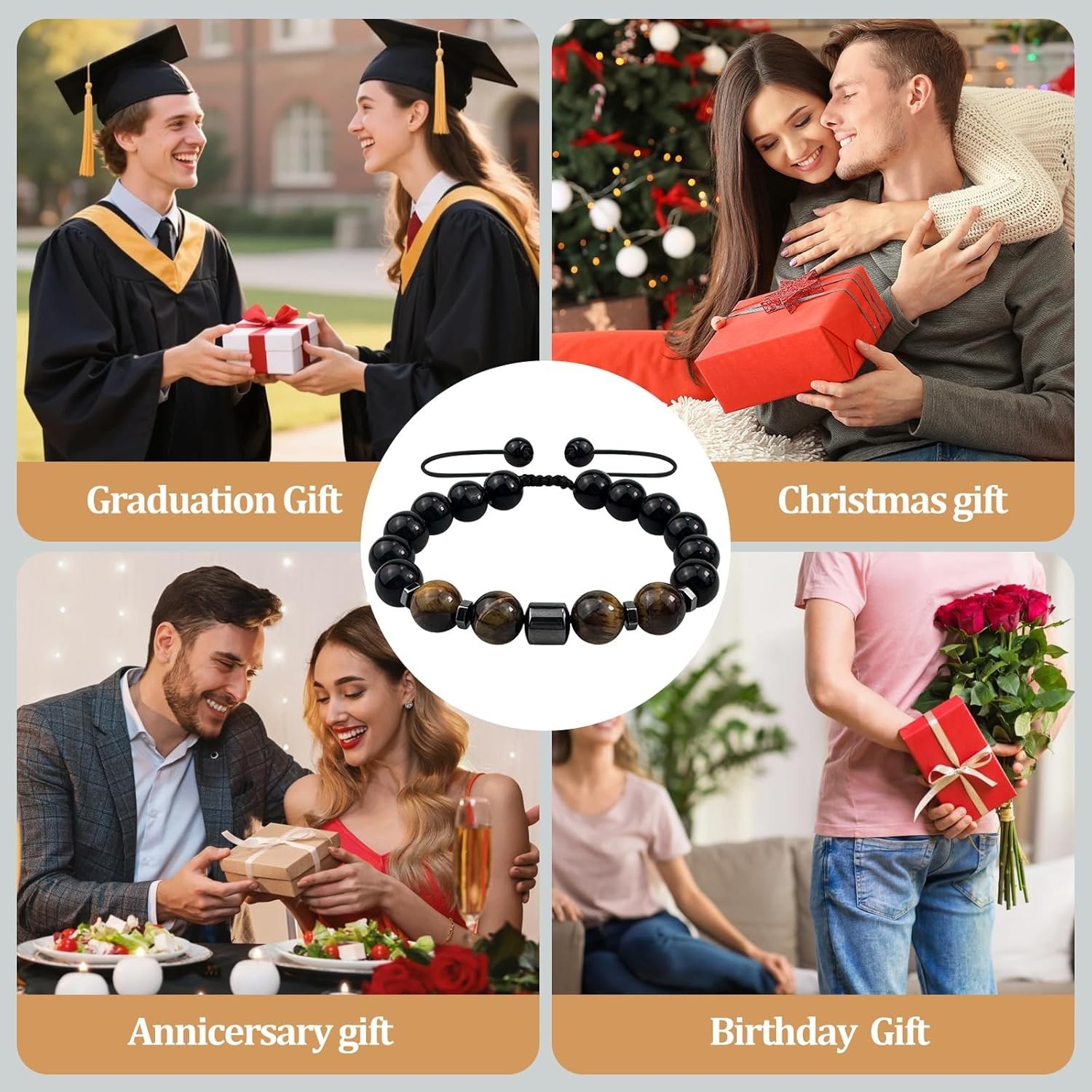Elegant 10MM Triple Protection Men’s Bracelet – Perfect Gift for Any Occasion
