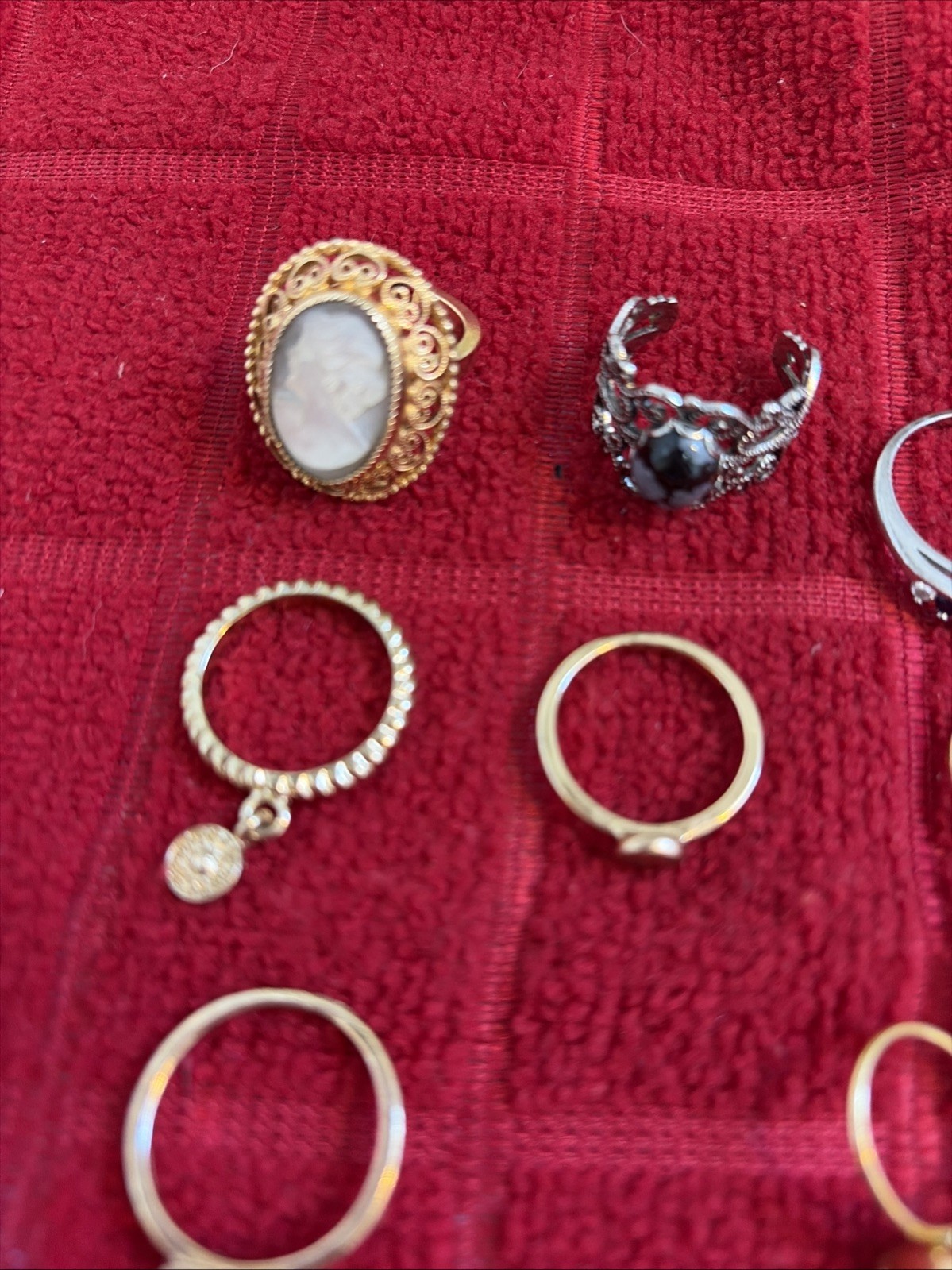 Assorted Fashion Rings Various Sizes Lot of 10