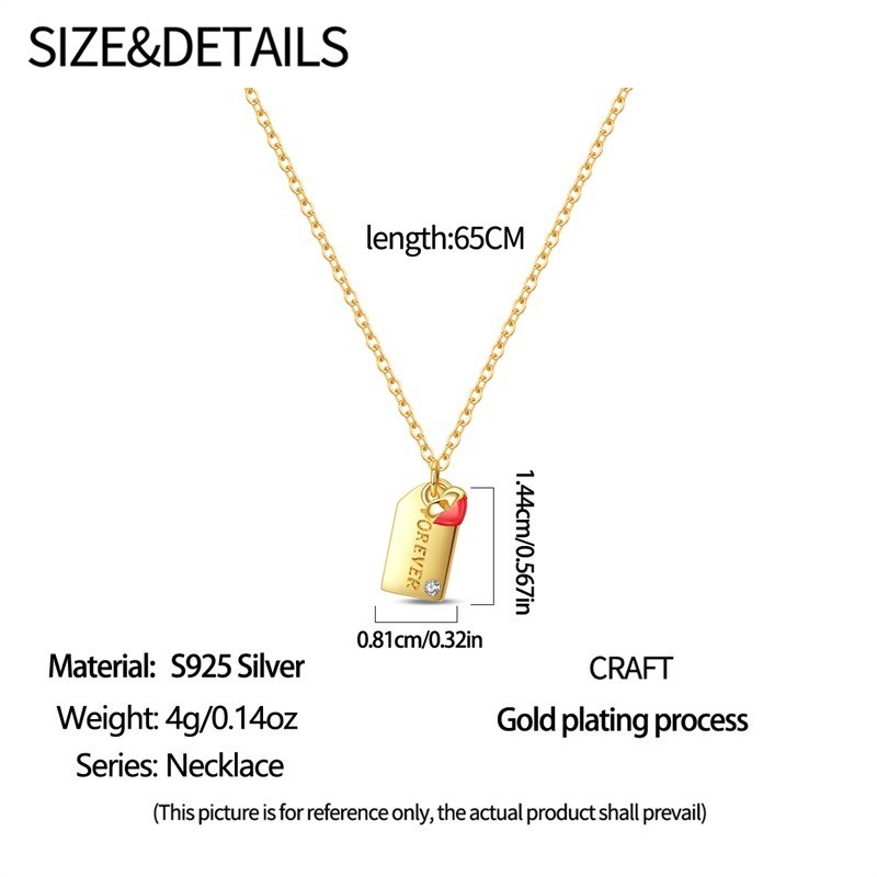 KUNSIR 925 Sterling Silver Gold Forever Love Necklace For Women Choker 25″ Chain