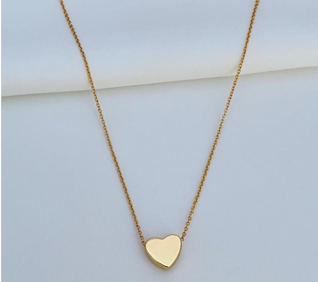 New Burch Gold Heart Necklace with Jewelry Pouch Size:45cm