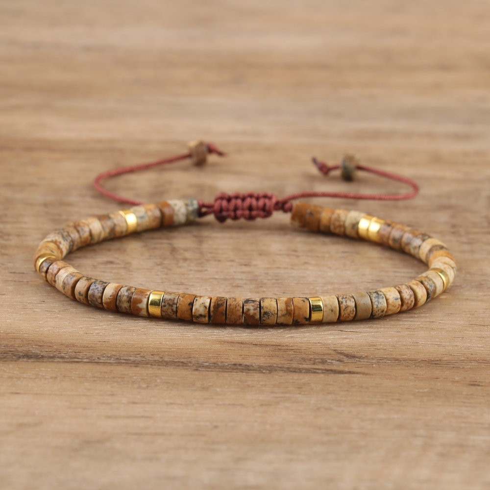 Natural Crystal Stone Bracelet Gemstone Beaded Dainty Healing Bracelet Handmade