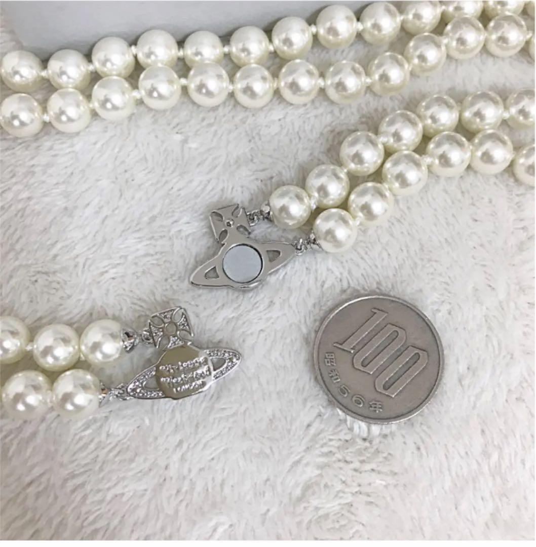 Vivienne Westwood 2-strand pearl orb choker silver Necklace No BOX