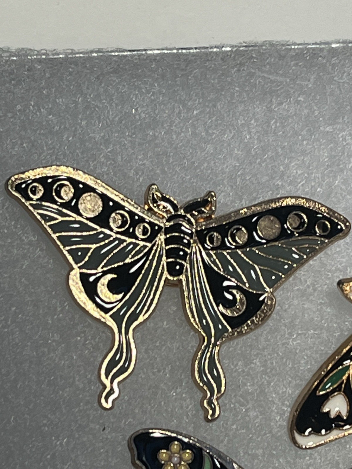 3pc Butterfly Moth Moon Flower Brooch Pin Enamel Lapel Badge Backpack jewelry