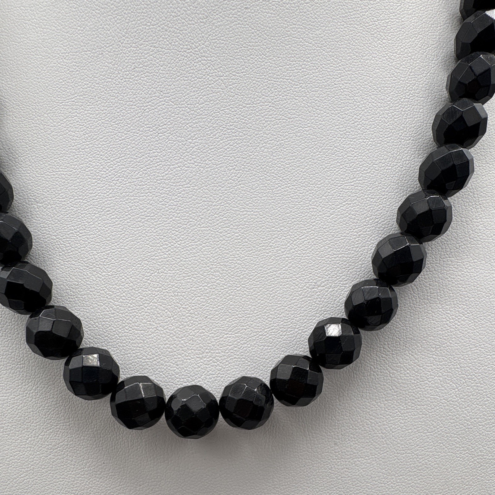 Jay King 20” Faceted Black Tourmaline Beaded Necklace Sterling Silver 925