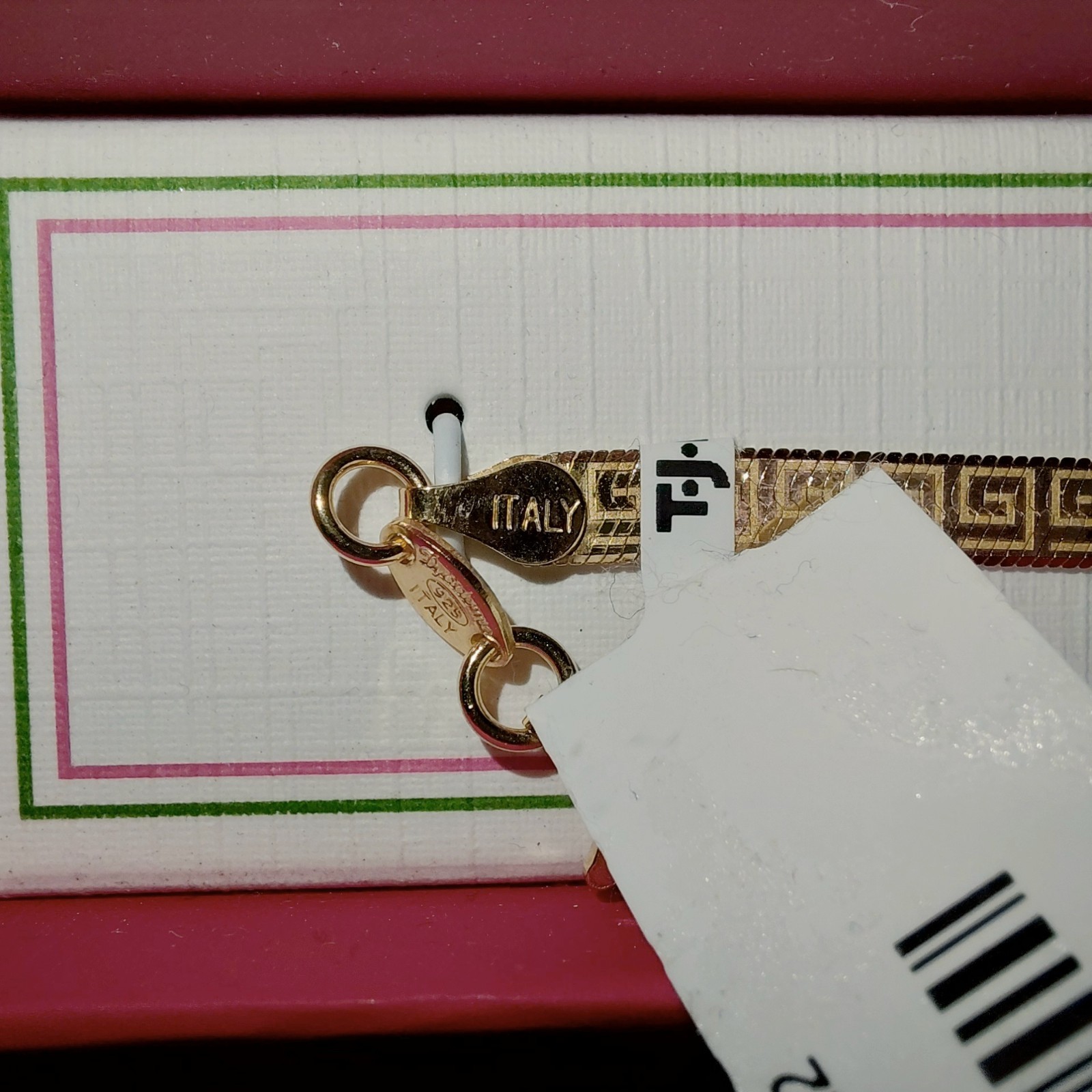 Mia Fiore .925 Italian 14k Over Sterling Silver Greek Key 7.5″ Bracelet NIB