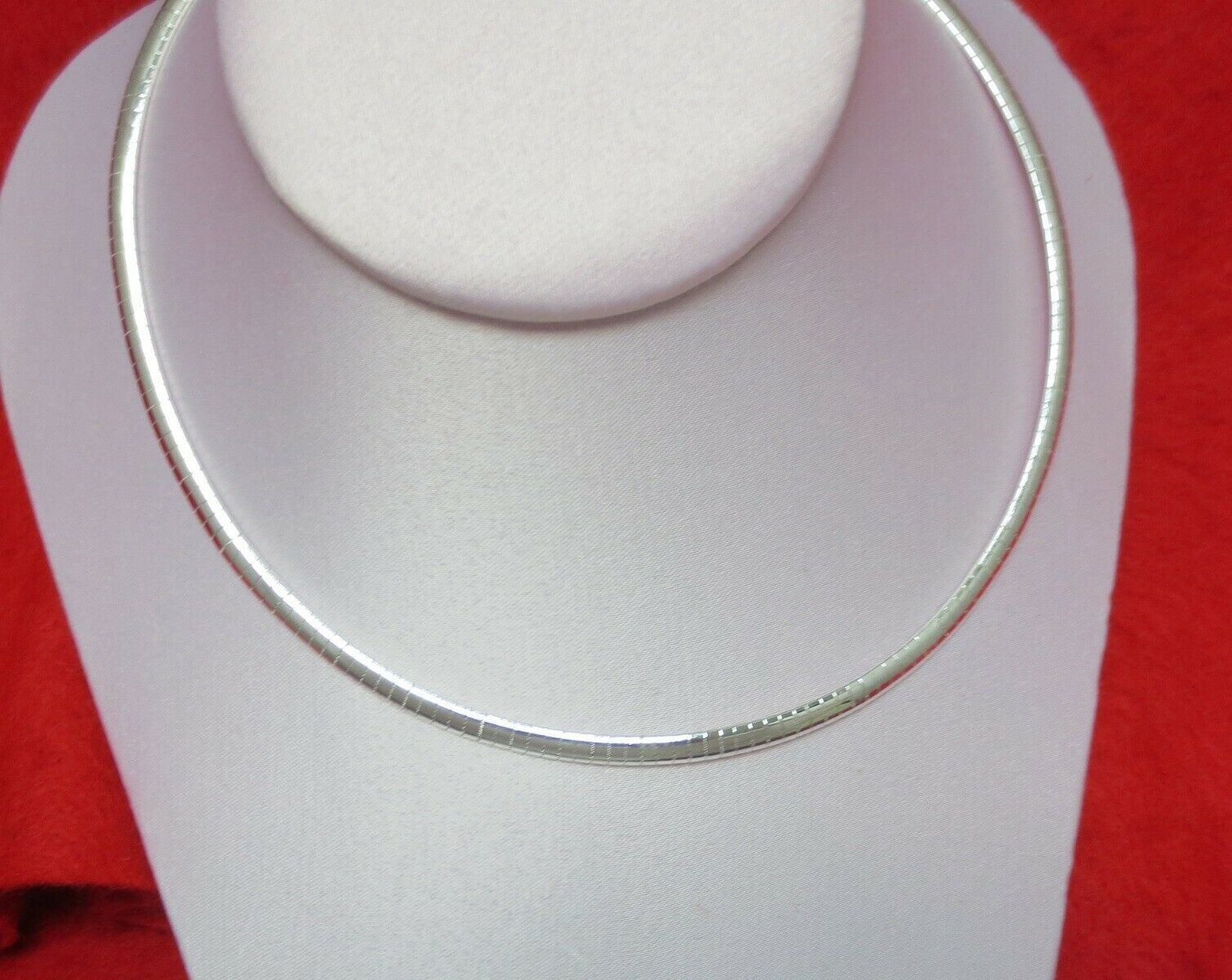 20″ 4MM STERLING SILVER PLATED OMEGA CHAIN NECKLACE