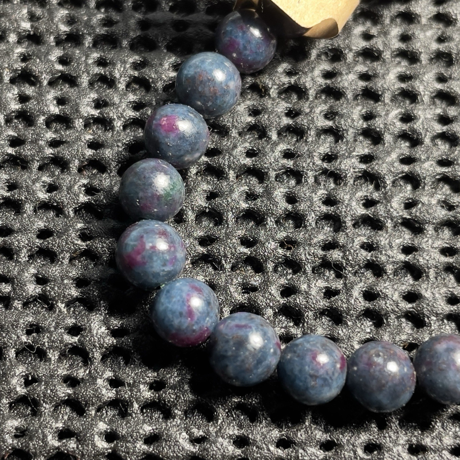 7.5mm Rare Natural Ruby Kyanite Bracelet Crystal Gemstone AAA Quality Gift