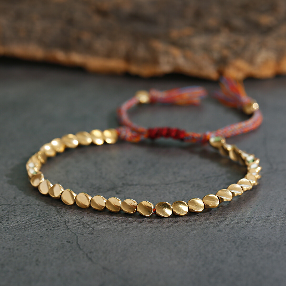 Lucky Red Rope Copper Beaded Bracelet Tibetan Buddhist Women Men Handmade Gift