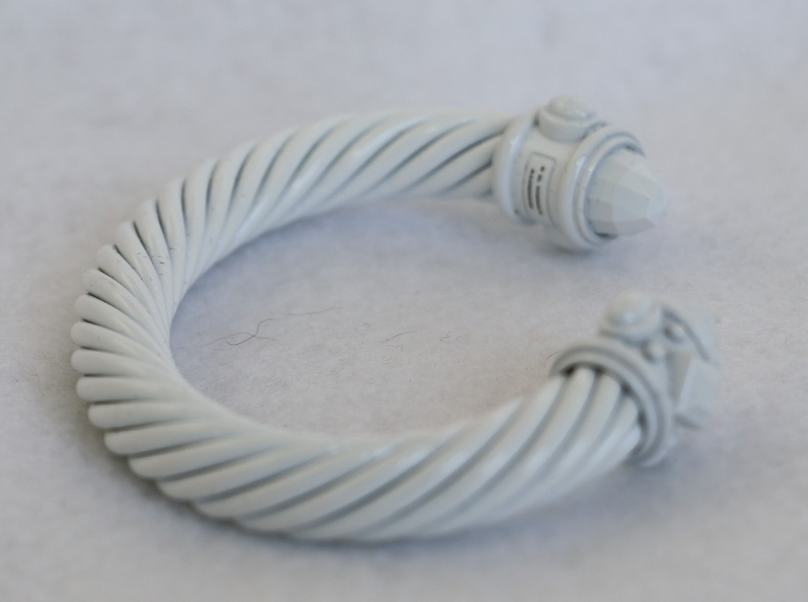 DAVID YURMAN White Aluminum Renaissance Cable Cuff Bracelet NEW