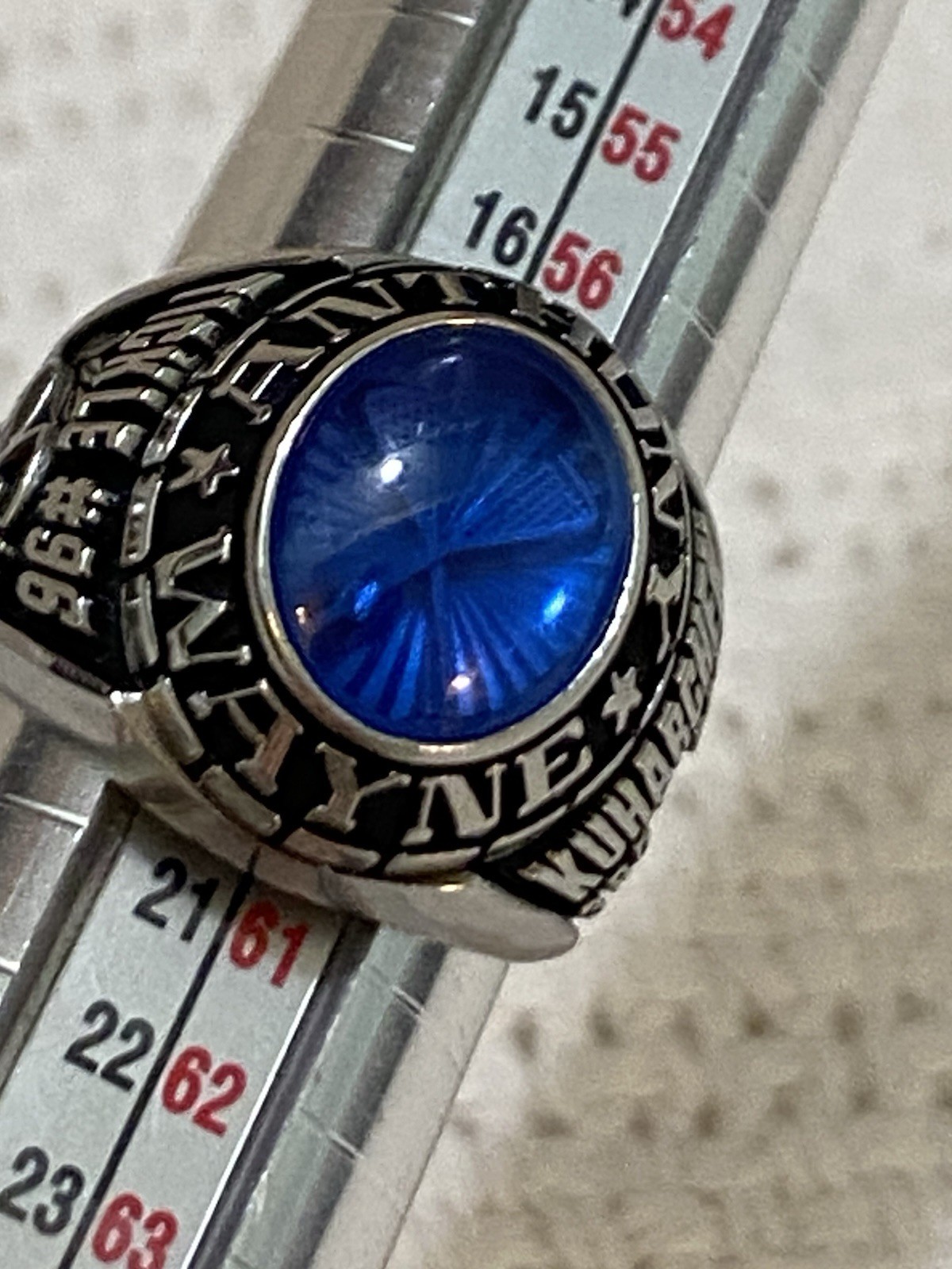 Anthony Wayne Class Ring With Blue Stone Marked LTM