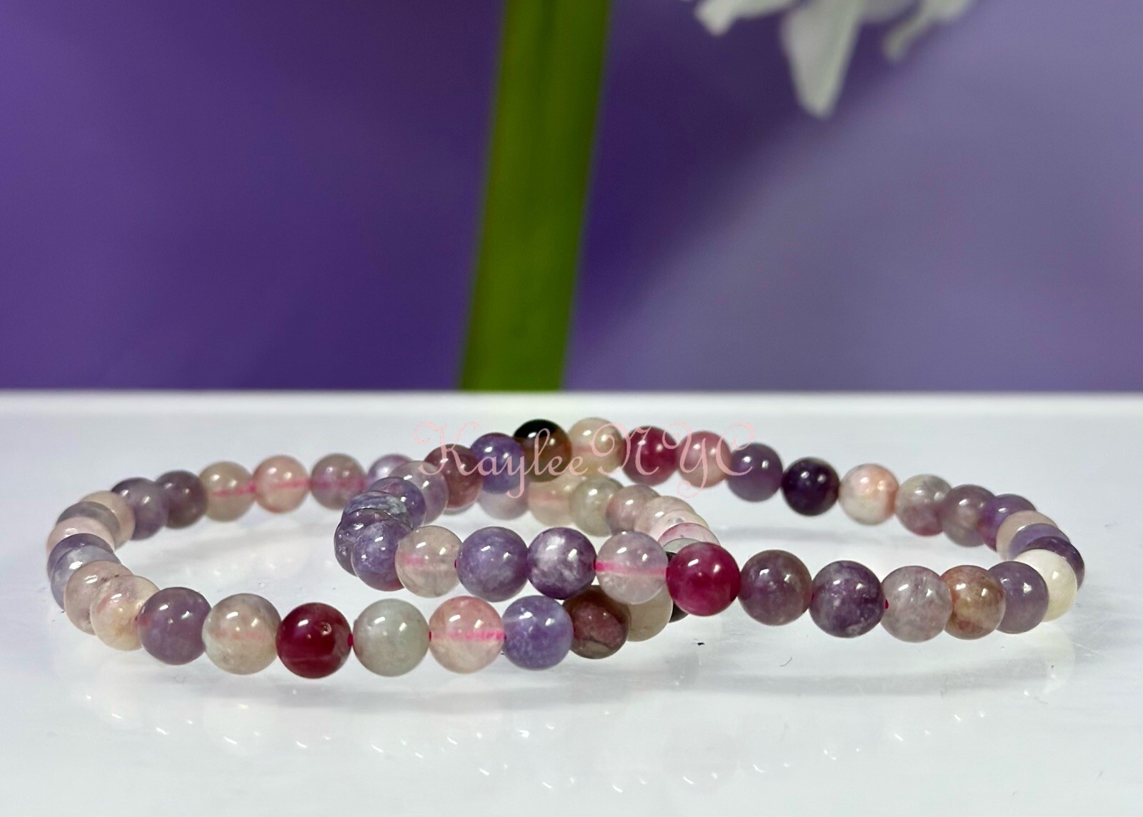Wholesale 6 Pcs Natural Unicorn Stone 6mm 7.5” Crystal Stretch Bracelet