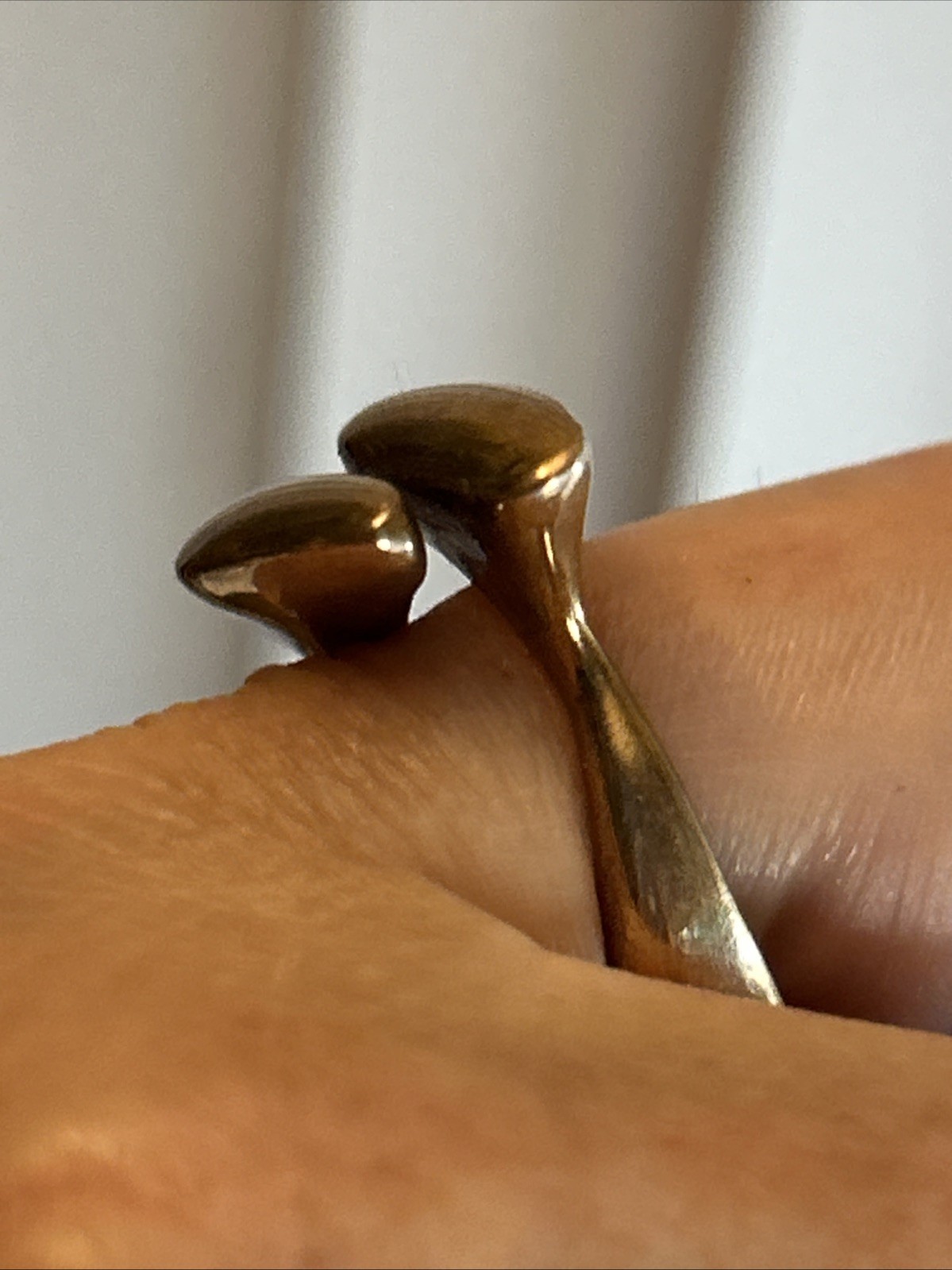 56. Monica Castiglioni MC Bronze Rose gold tone Open Design Ring 13.4g, 6.5-.75s