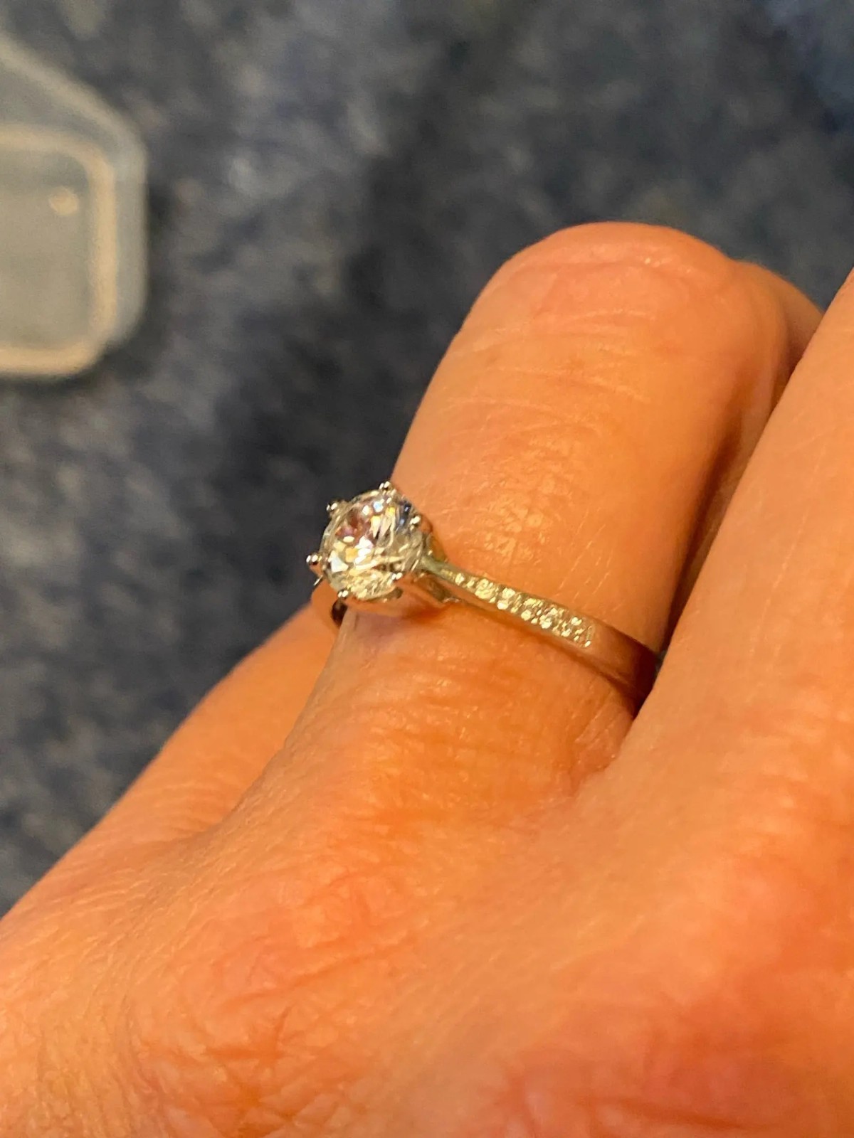 925 Sterling Silver Ring Women 6 Claw Solitaire CZ Engagement Wedding Band