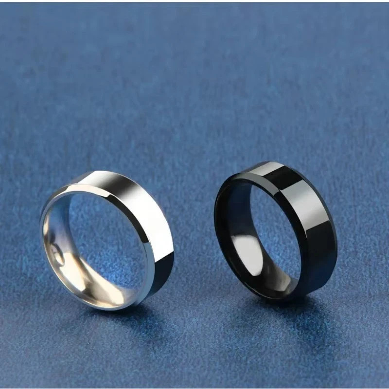 Titanium Stainless Steel 8Mm Brushed Finish Men Women Wedding Band Comfort Ring