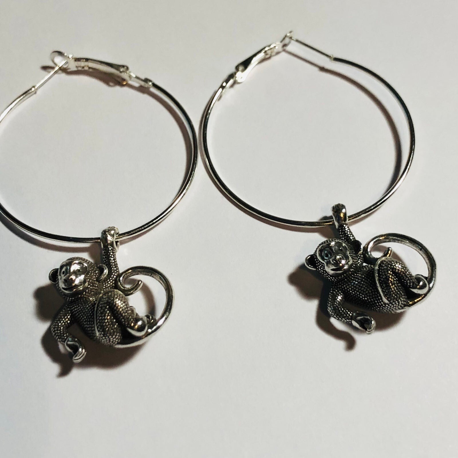 Brighton large custom monkeying around earrings on non branded hoops