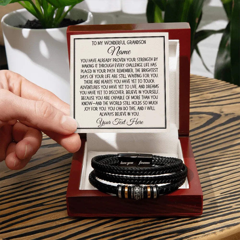 Grandson Gift Love You Forever Bracelet: You Have Already Proven Your Strength..