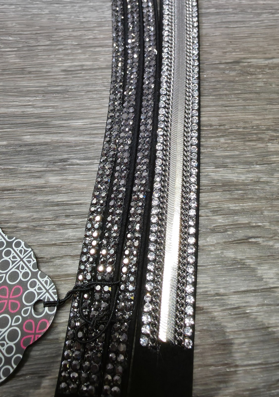 Paparazzi Black Rhinestone Diamond Wrap Bracelet Lot of 2 Boho Jewelry NEW