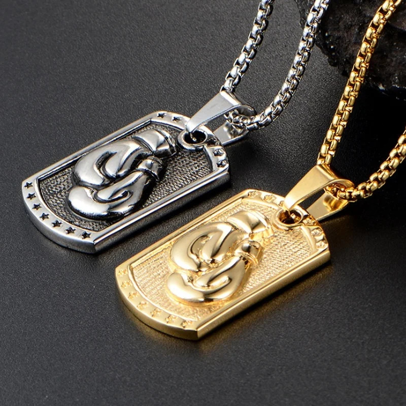Boxing Glove Medallion Necklace Jewelry Pendant Sports Gloves Fighting