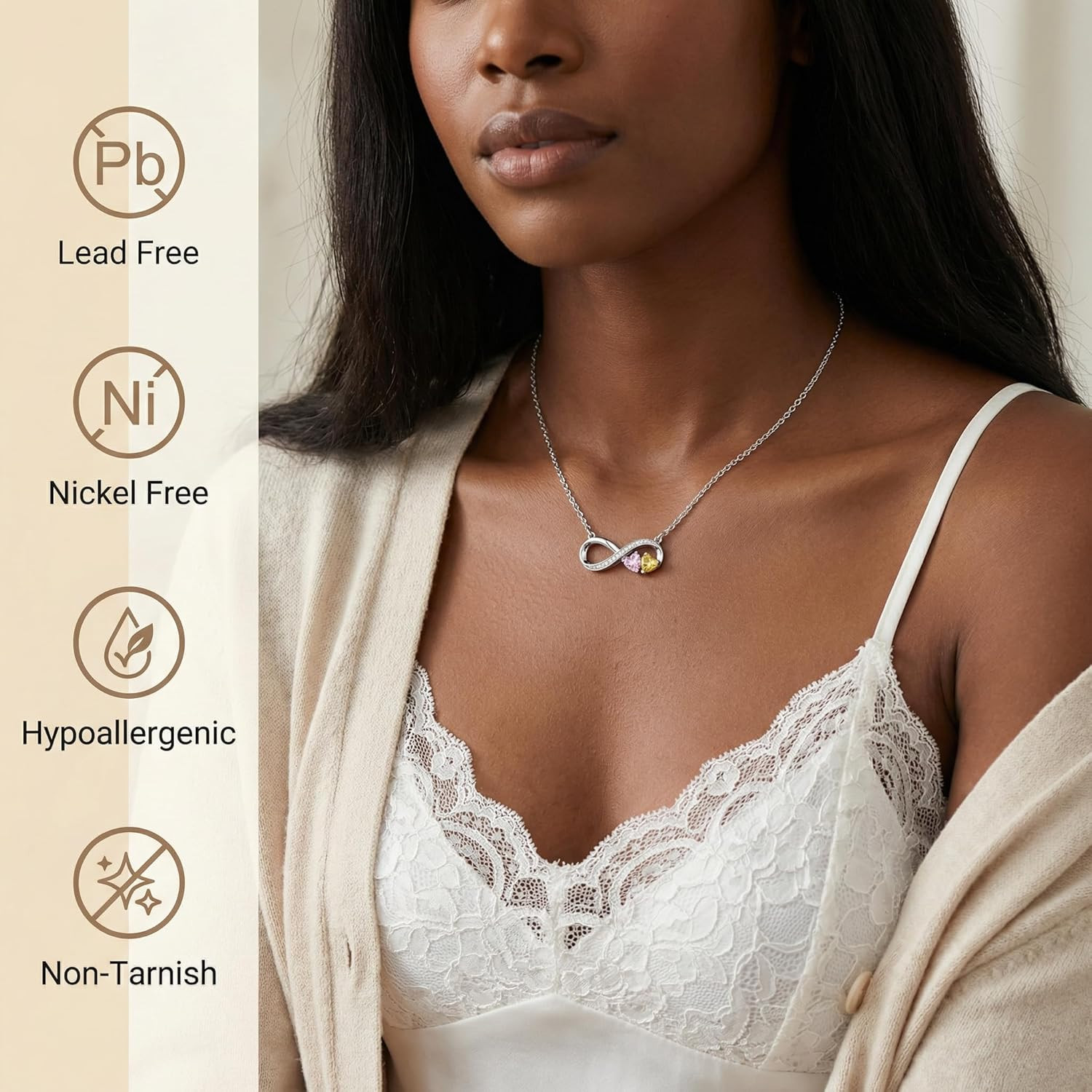 Infinity Birthstone Necklace for Women – Perfect Gift for Her on Any Occasion