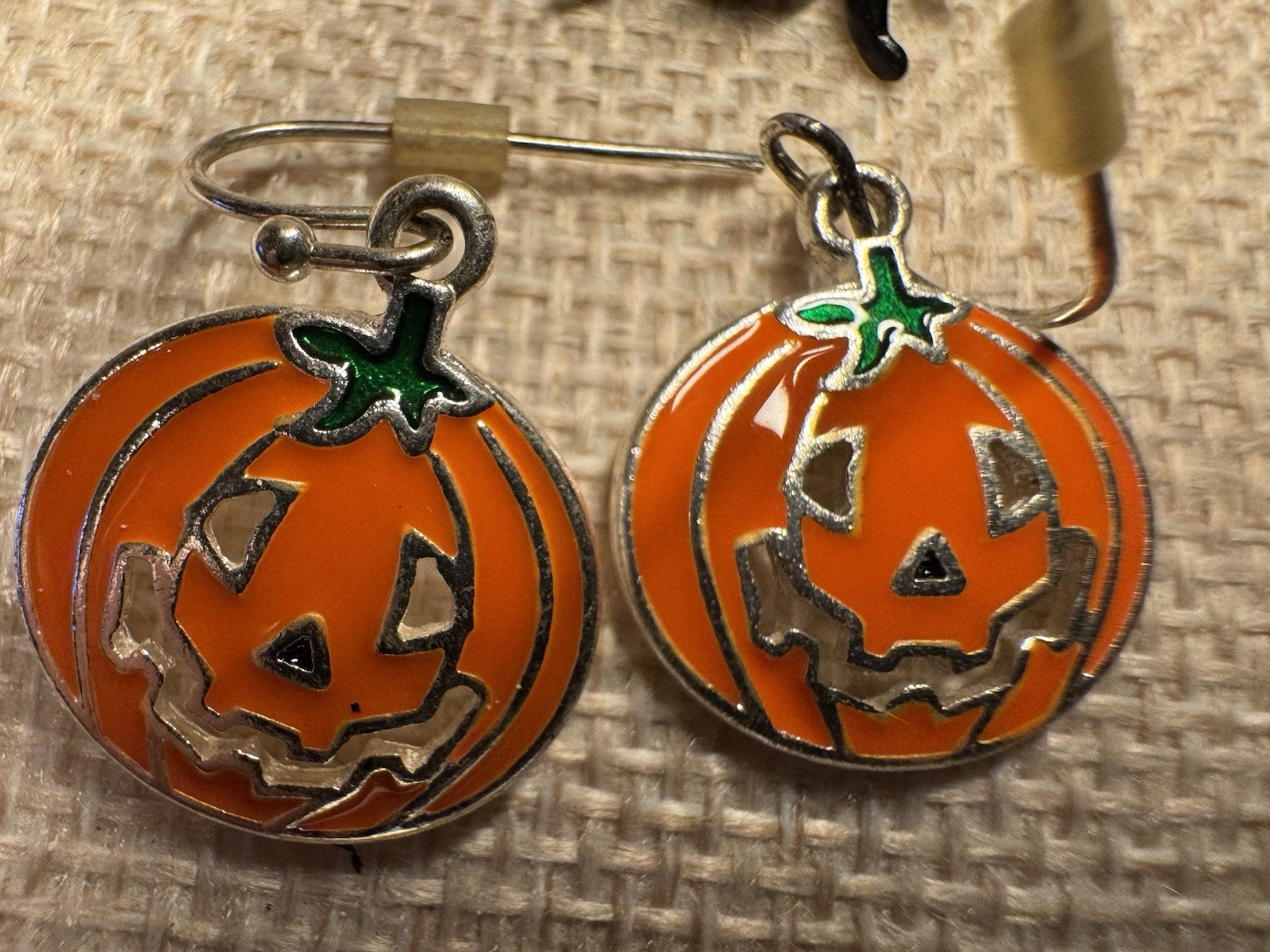 Halloween Dangle Earrings Mixed Lot 4-Piece Spider Rhinestone & Jack-O-Lantern