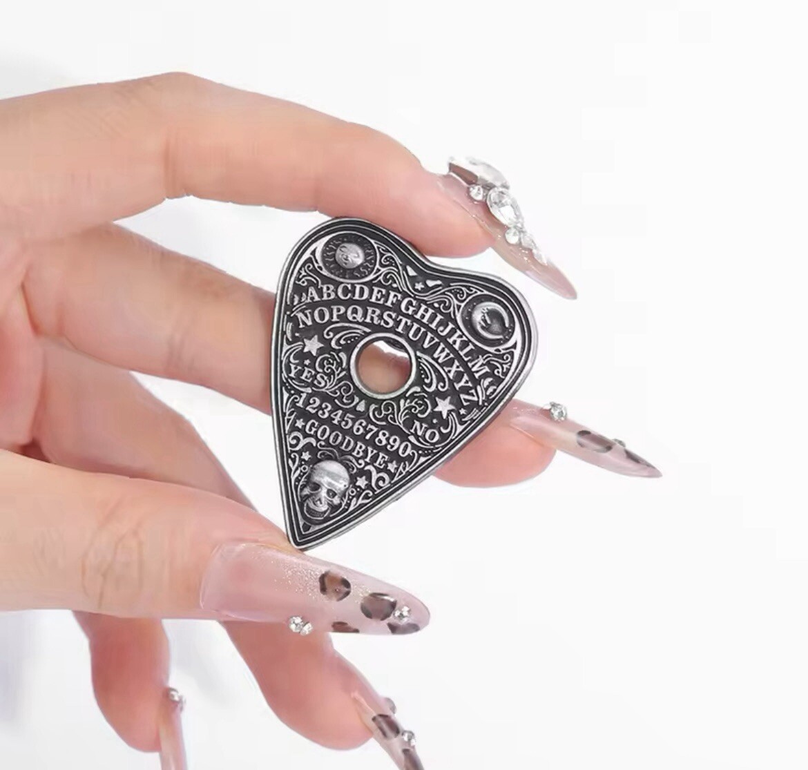Ouija Board Planchette Metal Style 1pc Pin Double Rubber Pin Backer Parody Fun