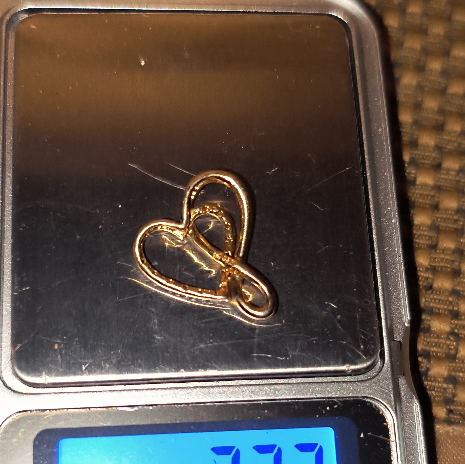 Gold Tone Heart Diamond Accented Pendant Round Pavé Set Stones Metal Love Theme