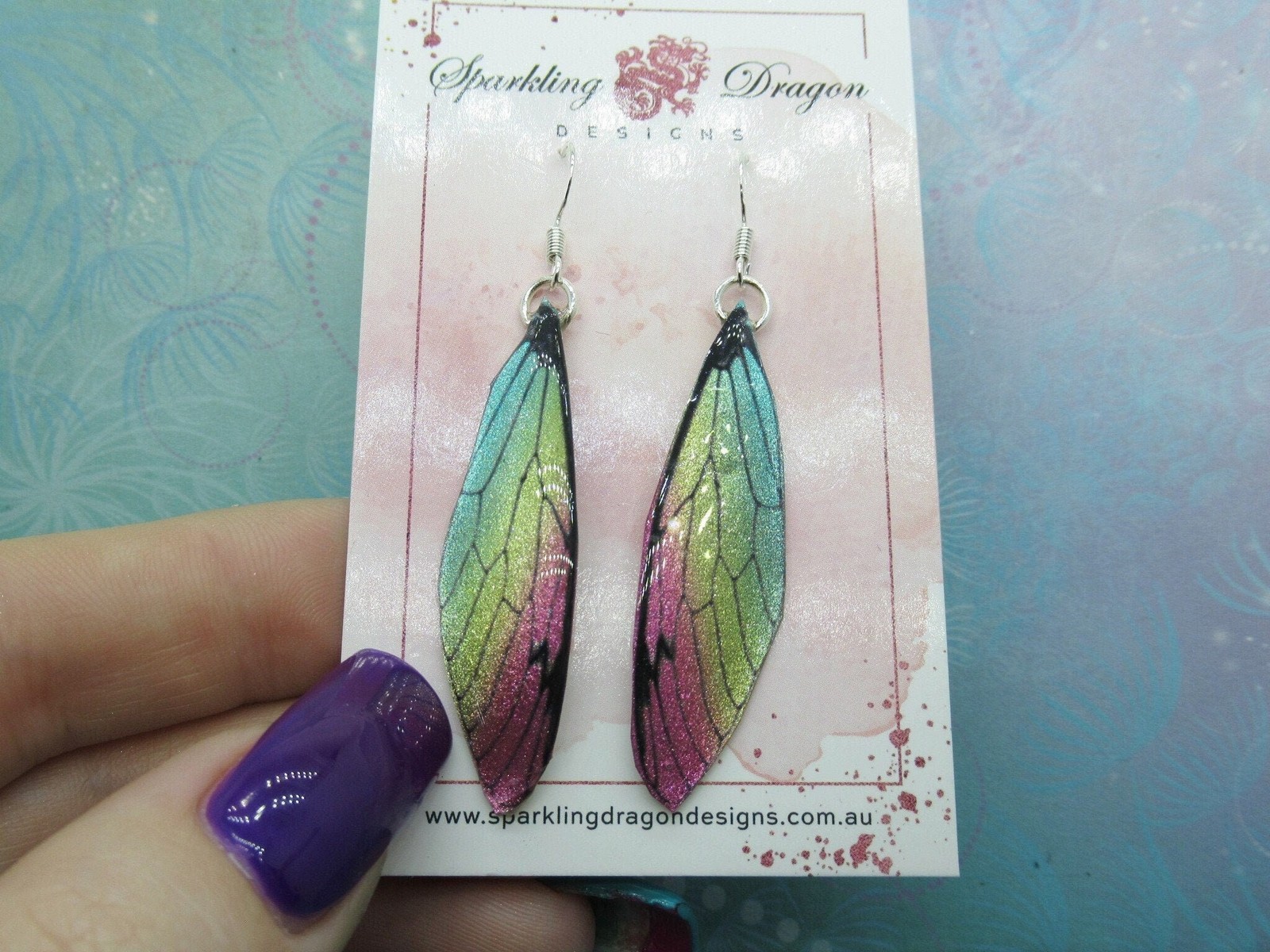 Butterfly Earrings Pale Shimmer Rainbow – Fairy Jewellery, Fun Gift for her