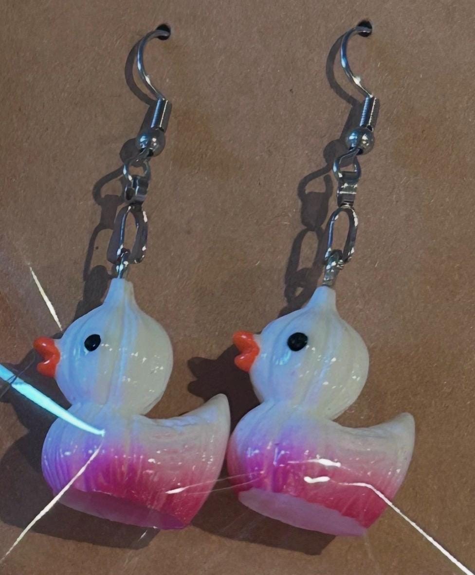 Vegetable Duck Earrings Set – 8 Pairs of Cute-Veggie Duck Earrings, Pumpkin,