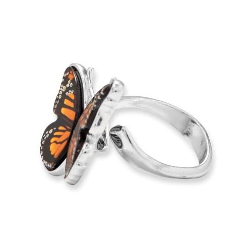 Baltic Amber Monarch Butterfly Ring 925 Silver Handcrafted 19x10mm Sizes 6-9