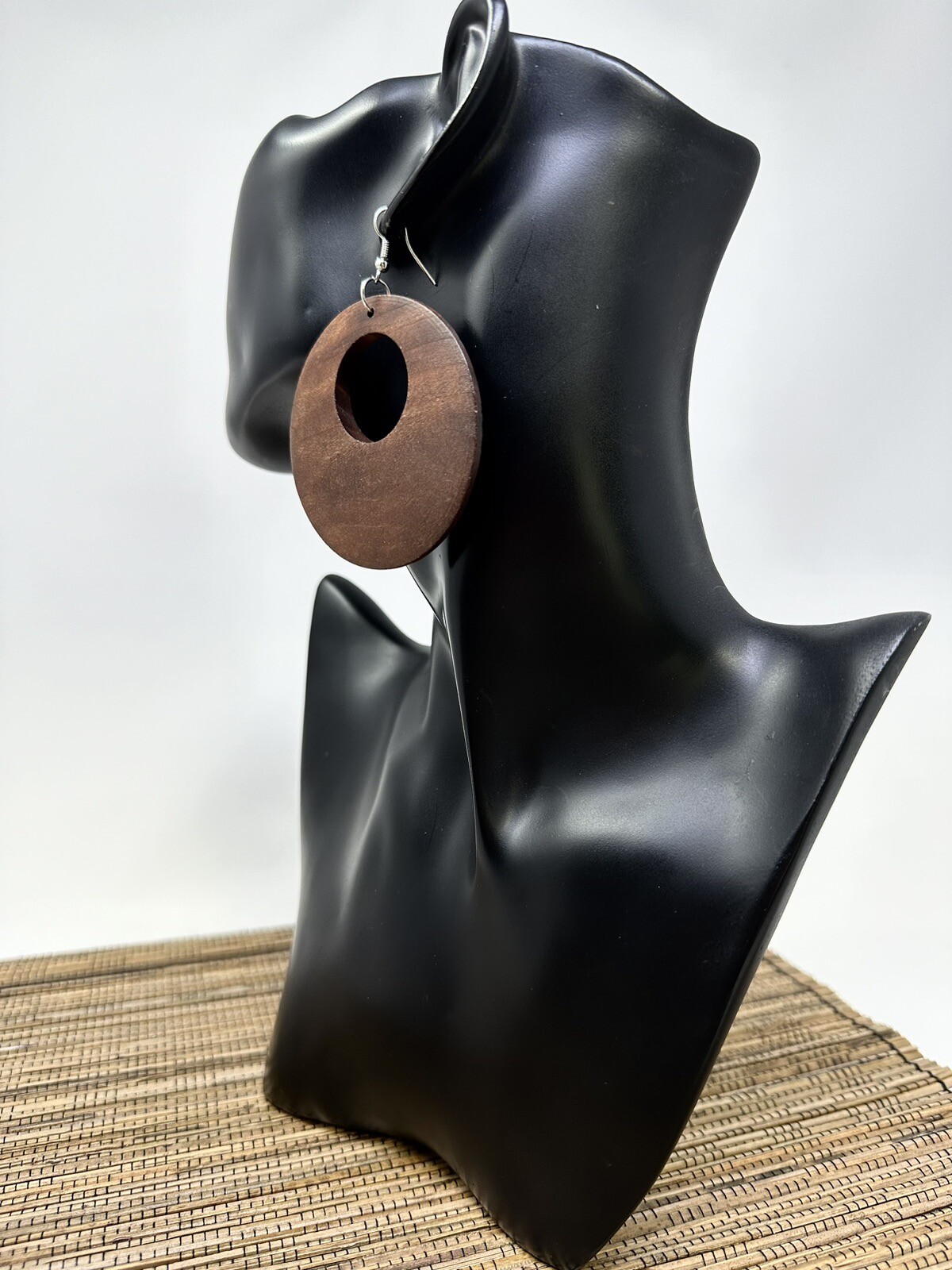 Brown Earrings Wood Earrings Hoop Wooden Earrings Bohemian Earrings Vintage