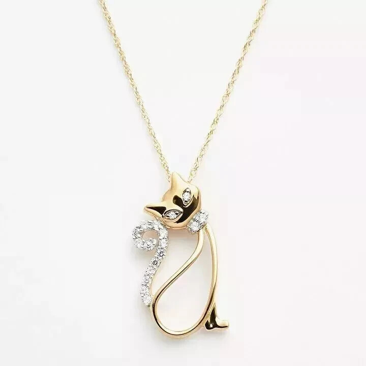 Women’s Fancy Pendant 14K Yellow Gold Plated Simulated Diamond 1.0Ct Round Cut