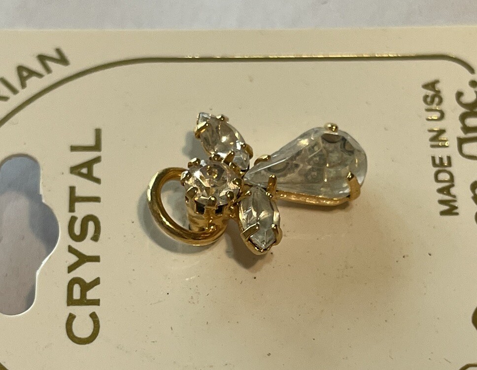 Vintage Roman Inc. Angel Pin with Genuine Austrian Crystal USA