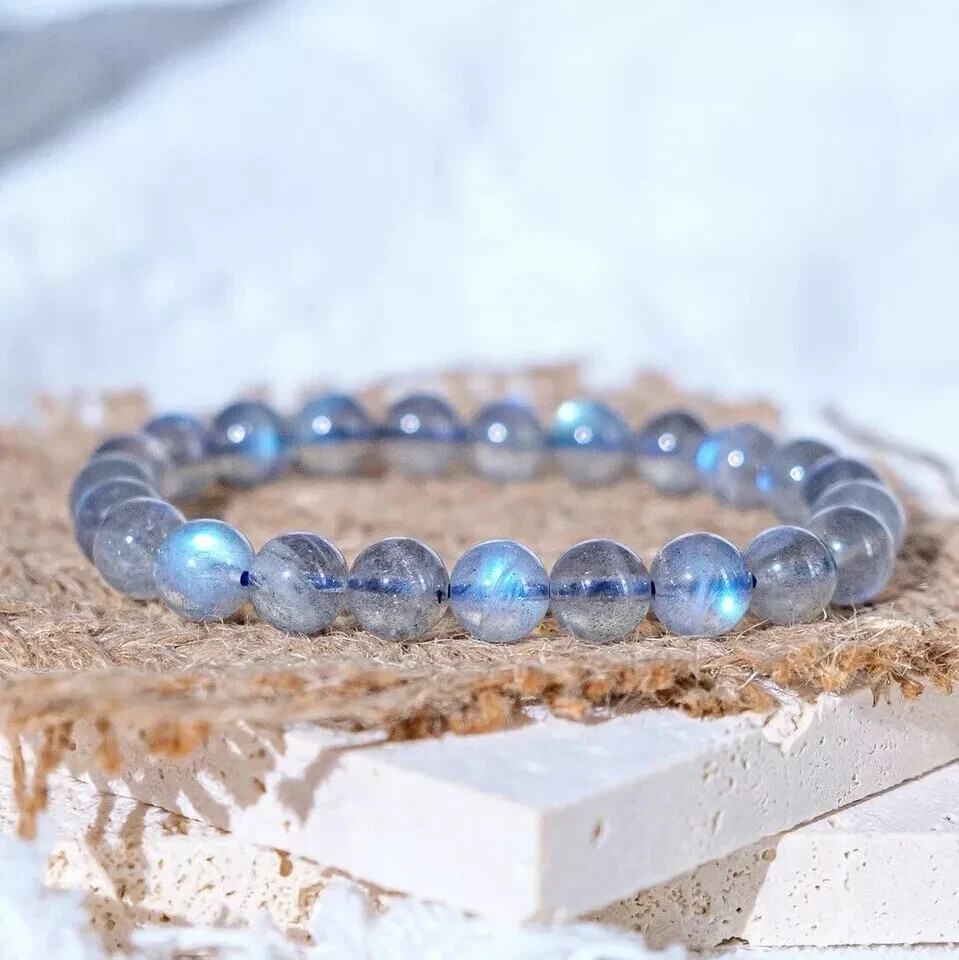 Natural Moonstone Stone Bracelet 7mm Beads Crystal Healing Stretch Bracelet Gift