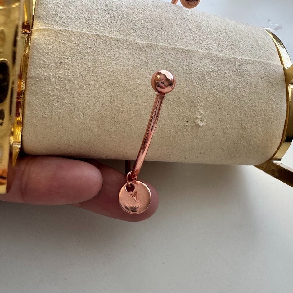 Rose Gold Cuff Bracelet Knot Y Initial Name Dainty Preppy Branded Fashion Gift