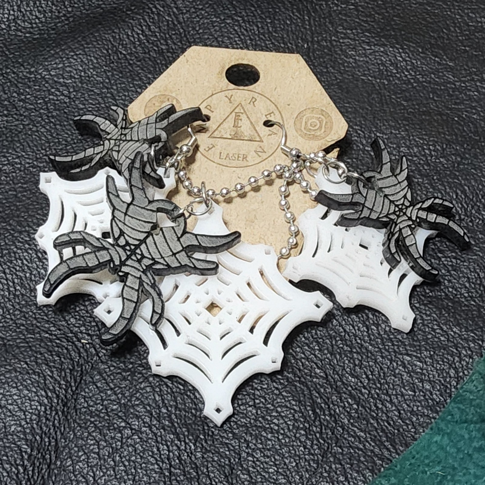 Bundle spider queen art magnets arachnid web earrings necklace goth pinup scifi