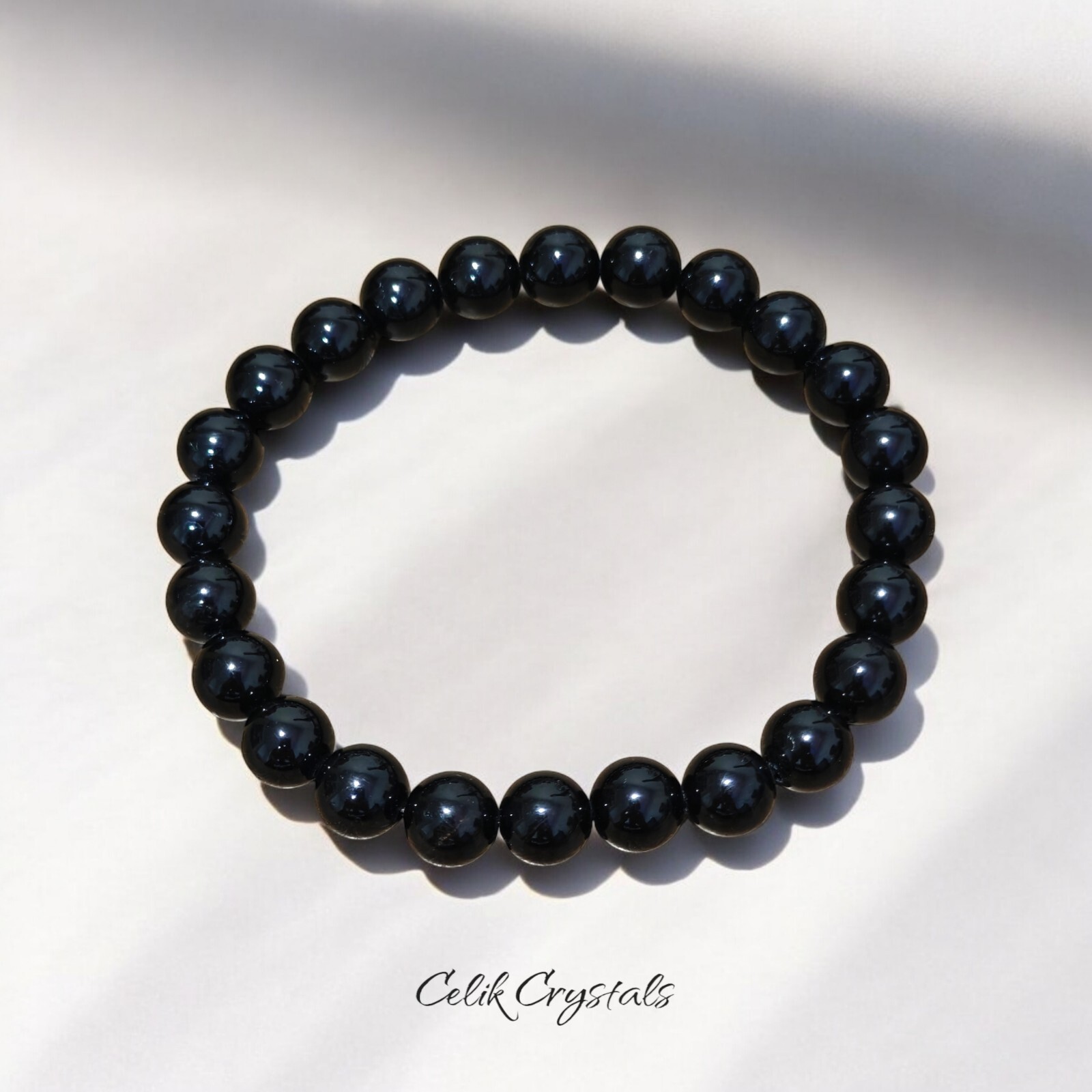 Black Tourmaline Bracelet Natural High Quality Stones 8mm
