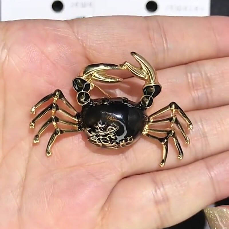 Lovely Crab Brooches For Women Sparking Sea Animal Coat Backpack Gifts Hot Sale